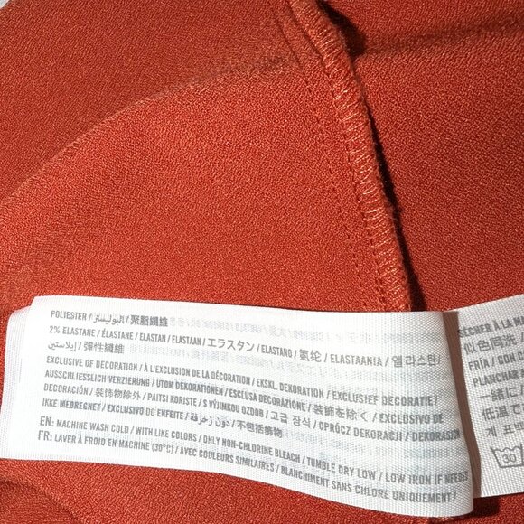 Abercrombie & Fitch | Silm Cutout Midi Dress Rust Orange Red	| Size Medium - Picture 12 of 12